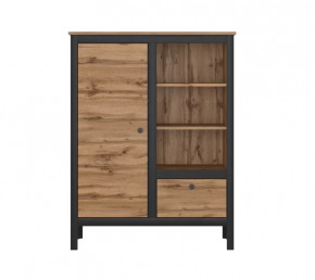 LOFT шкаф REG1D1S/90 (Дуб вотан/Черный) в Лангепасе - langepas.mebel-tymen.ru | фото