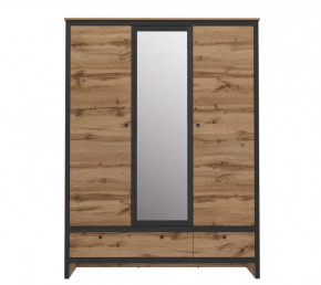 LOFT шкаф SZF3D2S (Дуб вотан/ Черный) в Лангепасе - langepas.mebel-tymen.ru | фото