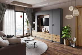 Модульная гостиная Оттавия Антрацит в Лангепасе - langepas.mebel-tymen.ru | фото