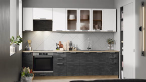 Модульная кухня «Детройт» Дуб крафт золотой/Белый глянец/Угольный камень в Лангепасе - langepas.mebel-tymen.ru | фото