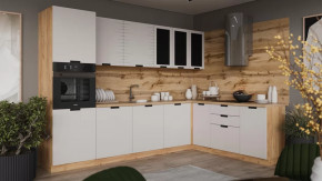 Модульная кухня «Гренада» Дуб Крафт золотой, Холст мокко в Лангепасе - langepas.mebel-tymen.ru | фото