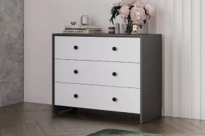 Модульная система "Дольче" Комод 3 ящика Графит / белый в Лангепасе - langepas.mebel-tymen.ru | фото