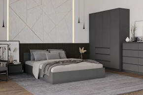 МОРИ КРМ1600.1/1 Кровать (сп/м 1600*2000мм), ЛДСП графит (МП/2) НАСТИЛЫ в Лангепасе - langepas.mebel-tymen.ru | фото
