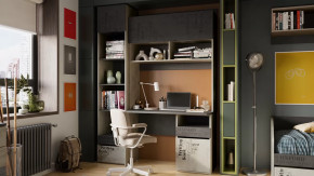 Набор детской мебели «Оксфорд-2» №2 Матера, Дуб крафт белый с рисунком в Лангепасе - langepas.mebel-tymen.ru | фото