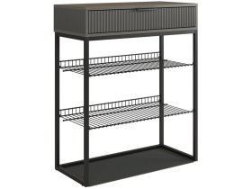 Обувница Вельвет графит/графит матовый/черный муар в Лангепасе - langepas.mebel-tymen.ru | фото