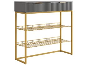 Обувница Классная 1 графит/графит матовый/золото в Лангепасе - langepas.mebel-tymen.ru | фото