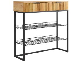 Обувница Классная 1 дуб крафт золотой/акация светлая/черный муар в Лангепасе - langepas.mebel-tymen.ru | фото