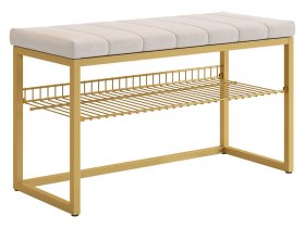 Обувница Классная 2 золото/крем (велюр) в Лангепасе - langepas.mebel-tymen.ru | фото