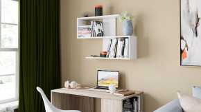 Полка настенная «Diamond» Тип 1 Белый Ясень в Лангепасе - langepas.mebel-tymen.ru | фото