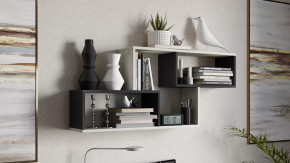 Полка настенная тип 4 Антрацит/Дуб крафт белый в Лангепасе - langepas.mebel-tymen.ru | фото