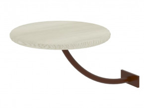 Полка прикроватная круглая Милсон белая-металл коричневый в Лангепасе - langepas.mebel-tymen.ru | фото