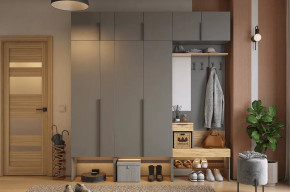 Прихожая Баско К10 графит/дуб крафт золотой в Лангепасе - langepas.mebel-tymen.ru | фото