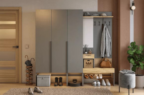 Прихожая Баско К11 графит/дуб крафт золотой в Лангепасе - langepas.mebel-tymen.ru | фото