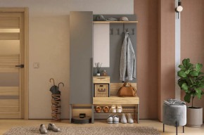 Прихожая Баско К3 графит/дуб крафт золотой в Лангепасе - langepas.mebel-tymen.ru | фото