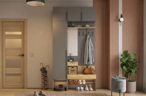 Прихожая Баско К4 графит/дуб крафт золотой в Лангепасе - langepas.mebel-tymen.ru | фото