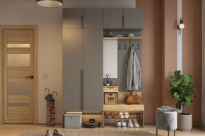 Прихожая Баско К5 графит/дуб крафт золотой в Лангепасе - langepas.mebel-tymen.ru | фото
