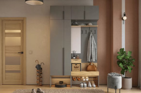 Прихожая Баско К6 графит/дуб крафт золотой в Лангепасе - langepas.mebel-tymen.ru | фото