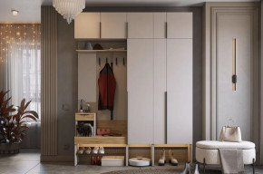 Прихожая Баско К9 кашемир/дуб крафт золотой в Лангепасе - langepas.mebel-tymen.ru | фото