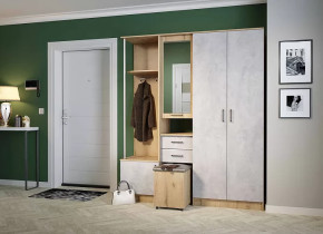 Прихожая "Дуся 1.7" УНИ, (ш1700*г480*в2015мм), ЛДСП дуб бунратти/цемент в Лангепасе - langepas.mebel-tymen.ru | фото