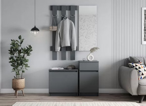 Прихожая МОРИ (МПВ600+МПЗ400+МПТ400+МПТ600), ЛДСП Графит в Лангепасе - langepas.mebel-tymen.ru | фото