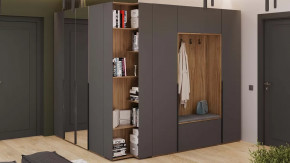 Прихожая «Порто» № 5 Яблоня Беллуно, Графит софт в Лангепасе - langepas.mebel-tymen.ru | фото