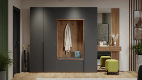 Прихожая «Порто» Яблоня Беллуно, Графит софт в Лангепасе - langepas.mebel-tymen.ru | фото