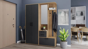Прихожая «Витра» №4 Дуб Крафт золотой, Антрацит в Лангепасе - langepas.mebel-tymen.ru | фото