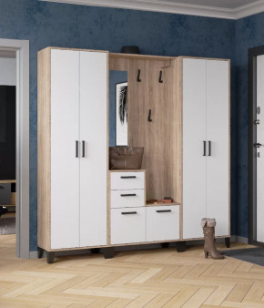 Прихожая ВИТРА, ЛДСП Дуб Крафт Золотой/ ЛДСП Белый в Лангепасе - langepas.mebel-tymen.ru | фото