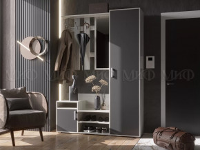 Прихожая Визит Графит/Дуб Крафт Белый в Лангепасе - langepas.mebel-tymen.ru | фото