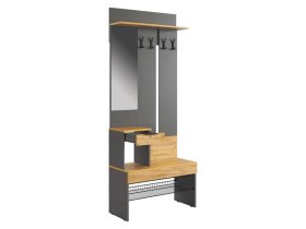 Прихожая Баско графит/дуб крафт золотой в Лангепасе - langepas.mebel-tymen.ru | фото