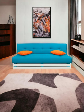 Прямой диван манго 1 Нео Азуре/Подушки Нео Оранж в Лангепасе - langepas.mebel-tymen.ru | фото