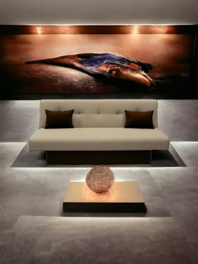 Прямой диван манго 4 Нео Латте/Подушки Нео Шоколад в Лангепасе - langepas.mebel-tymen.ru | фото