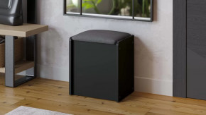 Пуф Бостон Антрацит/Велюр серый в Лангепасе - langepas.mebel-tymen.ru | фото