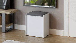 Пуф Бостон Белый Ясень, Велюр Серый в Лангепасе - langepas.mebel-tymen.ru | фото