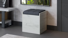 Пуф «Форест» Дуб крафт белый, Велюр Серый в Лангепасе - langepas.mebel-tymen.ru | фото