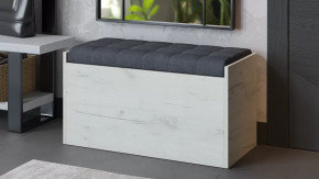 Пуф «Форест» Исп. 2 Дуб крафт белый, Велюр Серый в Лангепасе - langepas.mebel-tymen.ru | фото