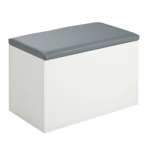 Пуф "Герда" 600*355*432 мм Белый/серый кожзам в Лангепасе - langepas.mebel-tymen.ru | фото