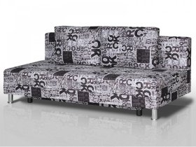 Диван Комфорт Лайт без подлокотников 2 подушки принт Рок в Лангепасе - langepas.mebel-tymen.ru | фото