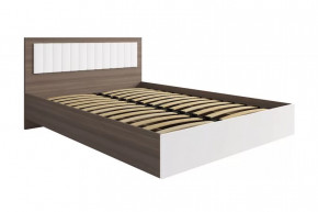 РОЗА Кровать 1400 с ПМ (сп/м 1400*2000мм), (ортопед.основание), ЛДСП Орех франклин/МДФ в Лангепасе - langepas.mebel-tymen.ru | фото