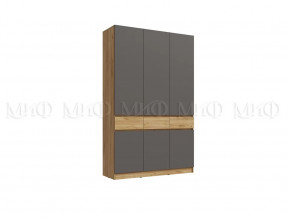 Шкаф 3-х створчатый Роджинамиф, дуб крафт/графит в Лангепасе - langepas.mebel-tymen.ru | фото