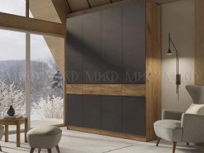 Шкаф 4-х створчатый Роджинамиф, дуб крафт/графит в Лангепасе - langepas.mebel-tymen.ru | фото