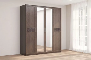 Шкаф 4-х створчатый с зеркалом Кэт-4 Венге Диал в Лангепасе - langepas.mebel-tymen.ru | фото