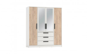 Шкаф для одежды 83.07 Вегас (4-х дв.) с зеркалом (ЛДСП Белый) в Лангепасе - langepas.mebel-tymen.ru | фото