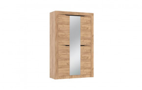 Шкаф для одежды 90.02 Флорида (3-х дв.) с зеркалом (ЛДСП Дуб золотой / ЛДСП Венге) в Лангепасе - langepas.mebel-tymen.ru | фото