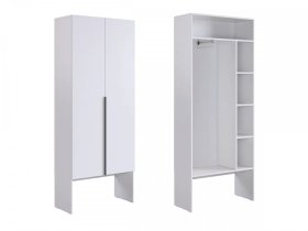 Шкаф двухдверный L800 Баско белое дерево в Лангепасе - langepas.mebel-tymen.ru | фото