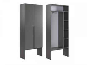 Шкаф двухдверный L800 Баско графит в Лангепасе - langepas.mebel-tymen.ru | фото