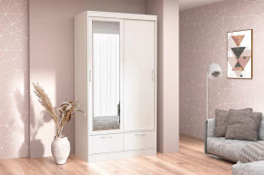 Шкаф-купе 008, двухдверный, с ящиками, бодега белая Диал в Лангепасе - langepas.mebel-tymen.ru | фото