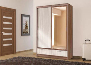 Шкаф-купе 008, двухдверный, с ящиками, ясень шимо темный/ясень шимо светлый Диал в Лангепасе - langepas.mebel-tymen.ru | фото