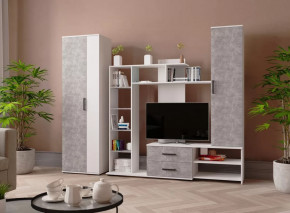 СИДНЕЙ-1 Центральная секция (ш1850*г430*в2000мм), ЛДСП Белый/ЛДСП Ателье светлое в Лангепасе - langepas.mebel-tymen.ru | фото