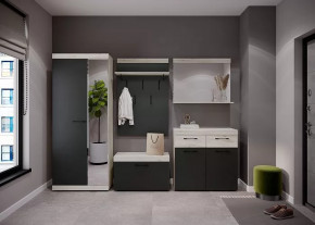 СОНАТА  ПРИХОЖАЯ №КБ-1, ЛДСП крафт белый/ЛДСП антрацит в Лангепасе - langepas.mebel-tymen.ru | фото